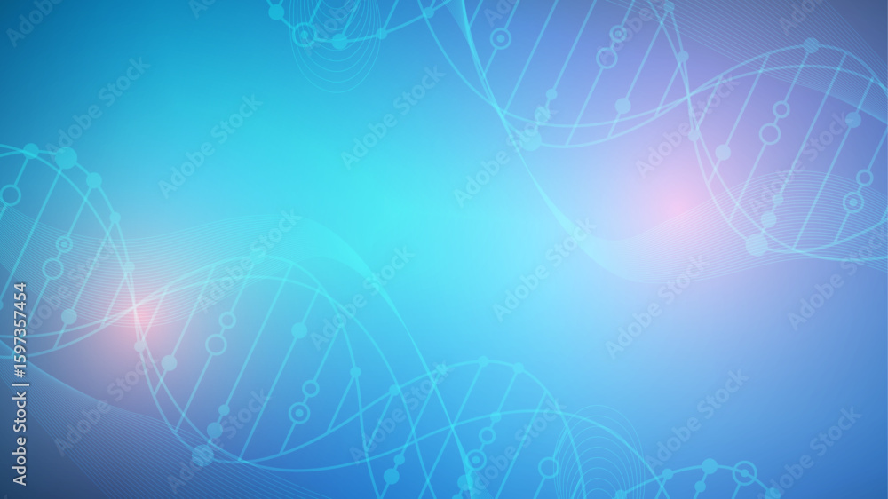 Wall mural molecular structure dna, atom, neurons. science concept for your design. connected lines with dots. 