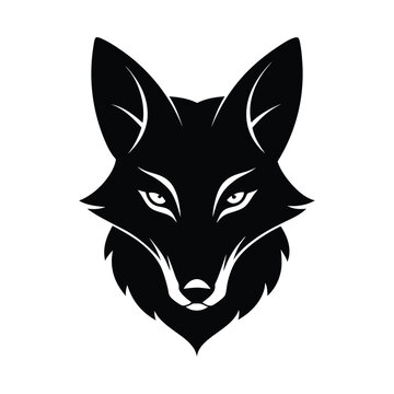 Silhouette vector of a maned wolf head with long legs and sharp features for wild canine theme Vector illustration