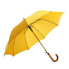 Yellow umbrella open, angled view