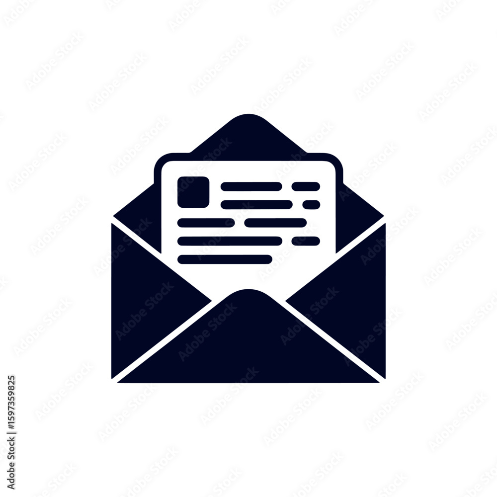 Poster email communication icon a modern illustration of a message inside an envelope for digital correspon