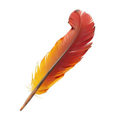 Vibrant red-orange feather, detailed structure