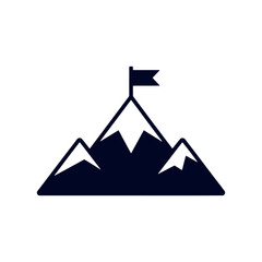 Reaching New Heights A Mountain Peak with a Flag Symbolizing Achievement Leadership and Overcoming Challenges through Determination and Perseverance