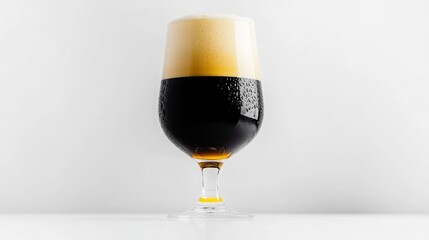 glass of beer on a white background
