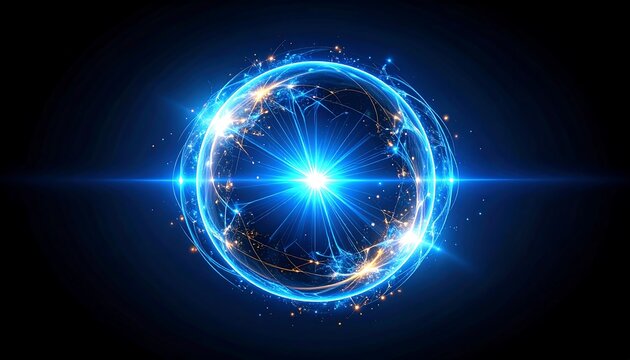 Abstract sphere with luminous energy