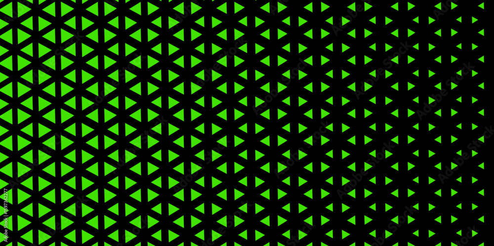 Poster abstract geometric gradient background .black and green halftone triangles pattern vector illustrati