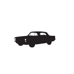 Naklejka premium Vintage Car Silhouette on White Background – Vector Illustration for Retro Elegance, Automotive Nostalgia, and Classic Design Concepts