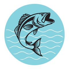 Silhouettes of big fish  vector illustration in black graphic design  for t-shirt