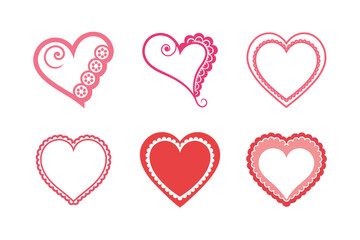 Elegant heart elements for valentines day and festive projects Vector illustration