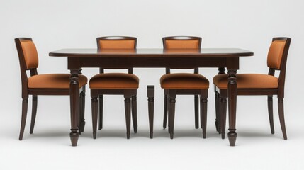 wooden table and chairs