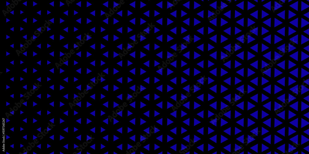 Poster abstract geometric gradient background .black and blue halftone triangles pattern vector illustratio
