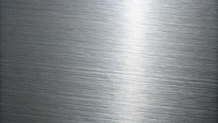 The smooth brushed metal texture creates a clean and modern background with a polished steel surface