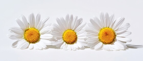 The beautiful daisy flowers arranged on a clean white background.