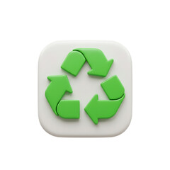 Obraz premium A modern green recycling symbol icon representing environmental conservation and sustainability.