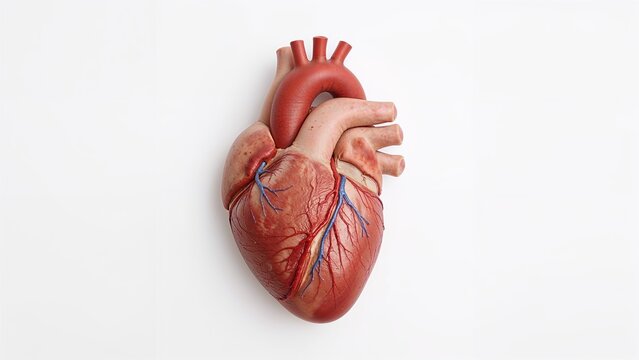 A high-resolution, anatomically accurate model of the human heart showing detailed veins, arteries, and chambers. Ideal for medical, educational, and scientific visualizations.
