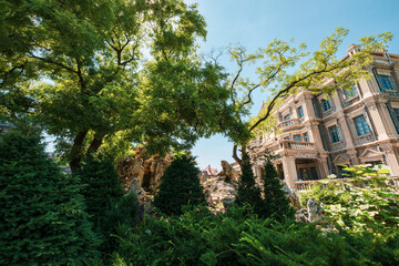 western style palace in the chinese garden