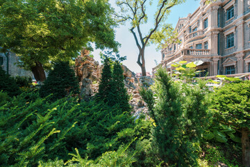western style palace in the chinese garden