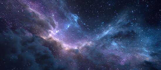 Deep space nebula with swirling cosmic clouds and scattered stars