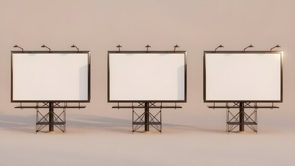 Blank outdoor advertising billboard sign on the street