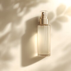 Naklejka premium Refreshing perfume bottle minimalist studio product photography soft lighting aesthetic appeal