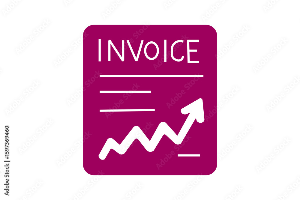 Aufkleber the image is an icon of an invoice document. it features the word “invoice” at the top, with horizon