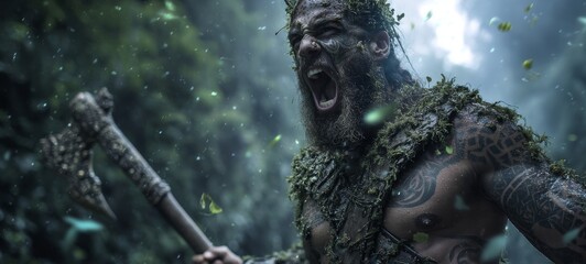Photographic Style Wild Bearded Male