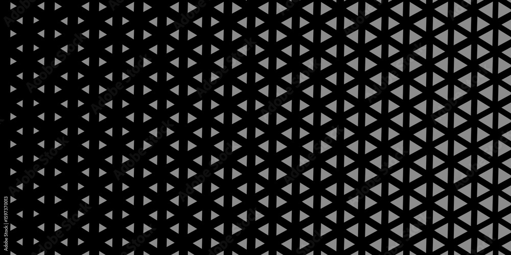 Poster abstract geometric gradient background .black and gray halftone triangles pattern vector illustratio