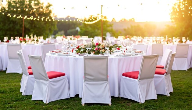 Outdoor wedding reception