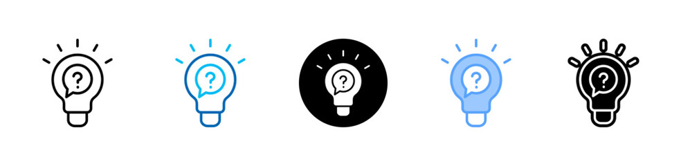 Quiz icon sheet multiple style collection