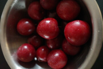 red plum fresh closed up high quality