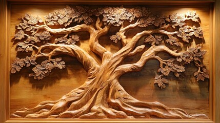 Carved Wooden Tree of Life