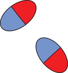 Red and Blue Capsule Pill Vector Illustration Isolated on White Background for Medical, Pharmaceutical, and Healthcare Design