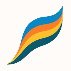 Abstract colorful flowing waves pattern design element with a modern artistic feel