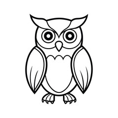 Fototapeta premium an owl line art silhouette vector illustration on white background