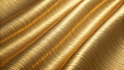The golden fabric is draped in a series of waves, creating a luxurious and elegant texture