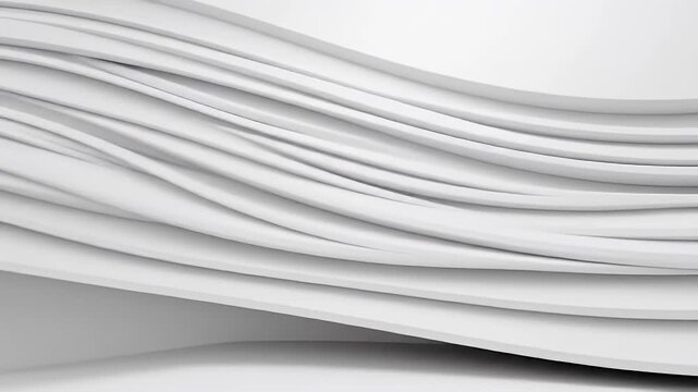 A white undulating surface composed of parallel curved planes