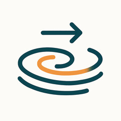 Abstract spiral with directional arrow symbolizing progress, change, and forward momentum