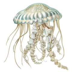 Pearl jellyfish illustration animal ocean.