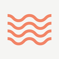 Coral waves pattern abstract simple design modern graphic element