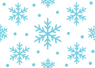 Fototapeta premium vector illustration of snowflakes seamless pattern