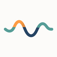 Abstract wave line graph with segmented colors representing data flow and progression