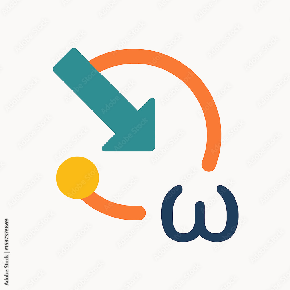 Poster abstract diagram with arrows and circles symbolizing process flow and connection