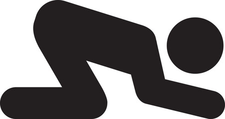 土下座して謝罪する人のピクトグラム、ベクターイラスト