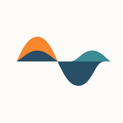 Abstract wave forms with orange and teal colors creating a modern graphic representation of data or sound