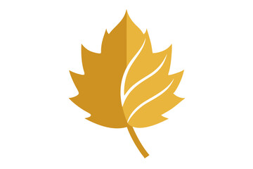 foil stamped gold autumn leaf vector on white