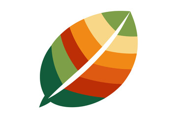 retro style leaf graphic with color block pattern