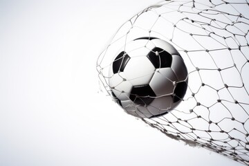 Soccer ball over the goal net football sports soccer.