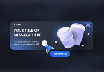 This stylish coffee cup graphic is perfect for use in digital marketing campaigns or eyecatching advertisements