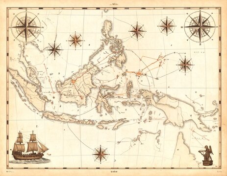 Maritime exploration map of Southeast Asia
