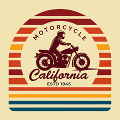 vintage label with a motorcycle