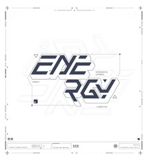 Futuristic Energy Cyber Style Digital Poster with Tech Aesthetics and Experimental Lettering